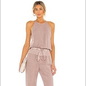 Sleeveless Halter Jumpsuit in Mauve